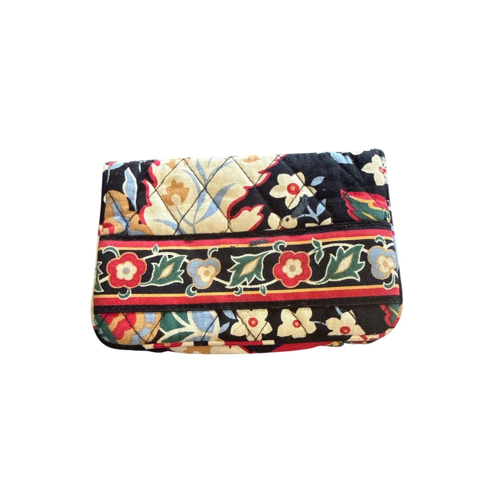 Vera Bradley Versailles Quilted Cotton Trifold ID Wallet Kisslock Coin